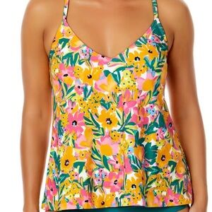Anne Cole - Women's Easy Triangle Tankini Swim Top and Floral Bottoms